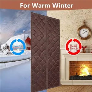 Winter Windproof Partition Door Curtain, Magic Tape Mosquito Proof Bedroom Magnetic Home Use No Drilling Encrypted Warmth Household