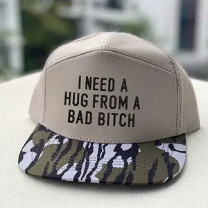Embroidered I need a hug from a bad bitch Premium Trucker Snapback Hat Hat For Men Gift For Him
