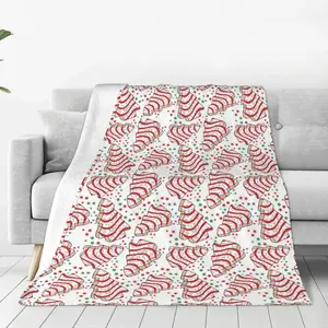 Christmas Tree Snack Cakes Soft Flannel Blanket Sofa Throw Blankets All Seasons Warm Blanket for Bed Chairs Couches Living Rooms Crib 80"X60"