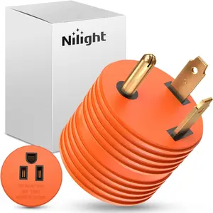 Nilight 30 Amp to 15 Amp RV Power Adapter 110 Volt Heavy Duty RV Plug TT-30P to 5-15R 30A Male Plug to 15A Female Receptacle for RV Generator Camper Caravan Electrical Power Converter