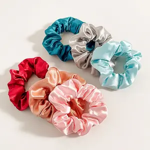 6PCS Crystal satin hair ties, hair accessories, non-slip, ponytail holders, 6 different colors per pack Fashion headwear