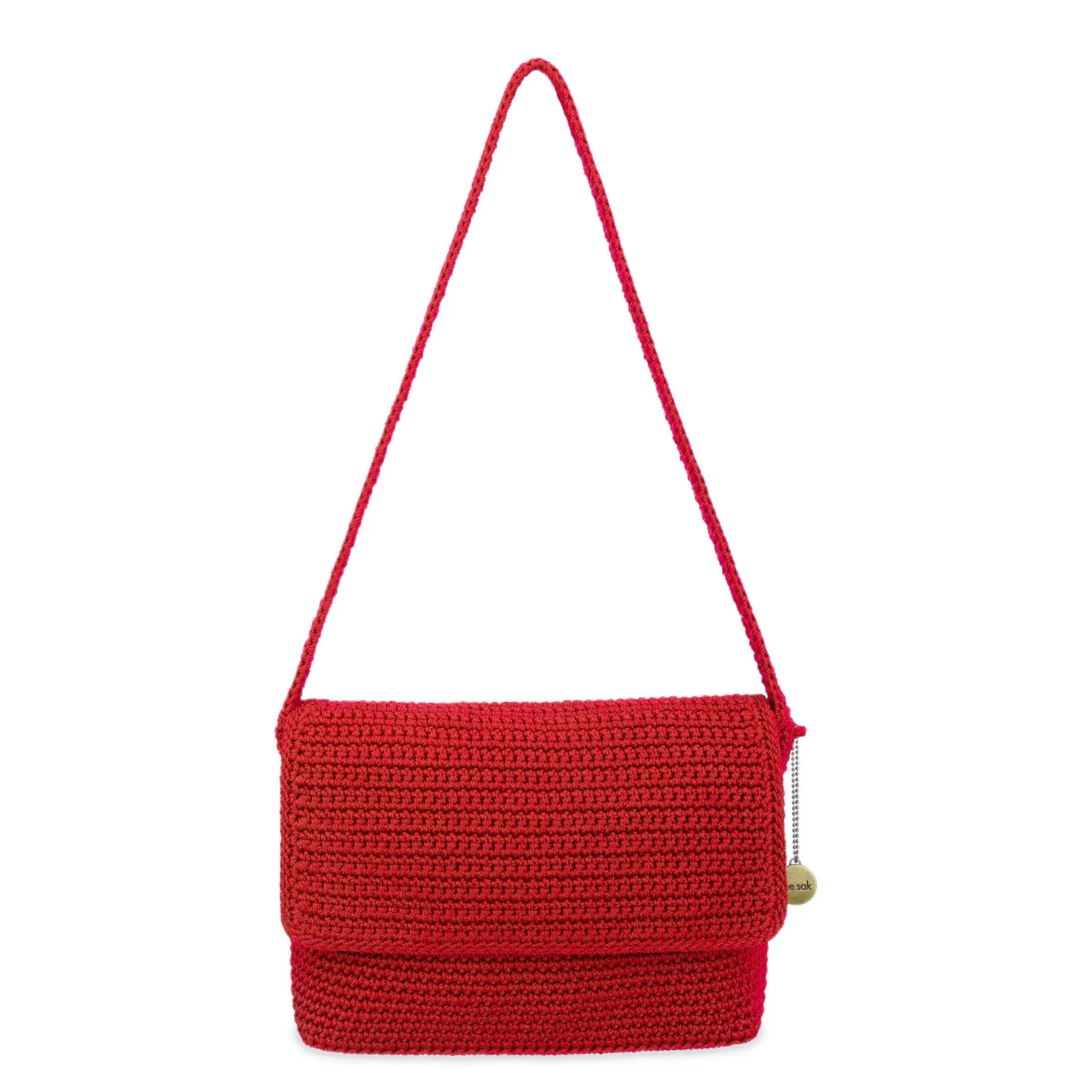Marlow Flap Shoulder Bag - Hand Crochet - Scarlet