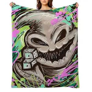 oogie-boogie-Flannel Throw Blanket for Girls Boys- Ultra Soft, Anti-Shrink & Wrinkle-Resistant ,Quick-Dry, Machine Washable Cozy Throw ,Perfect Gift for Kids Adults A-67