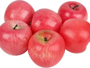 Fake Fruit Artificial Apples, Set of 6 Decorative Fruit Lifelike Faux Apples Realistic Fruits Apple Decorations for Kitchen, Realistic Fake Fruits...