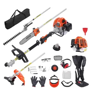 VEVOR 26CC 5-in-1 Multi-Functional Trimming Tools, Gas Hedge Trimmer, Weed Eater, String Trimmer, Edger, Pole Saw Chainsaw Pruner with Extension Pole