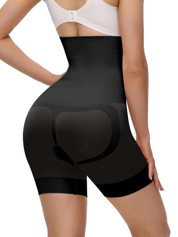 Women's Solid High Waist Shapewear Shorts, Tummy Control Butt Lifting Shapewear Bottoms, High Stretch Seamless for Daily Wear, High Waisted Shapers, Underwear