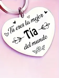 Simple Stainless Steel Keychain, Heart Letter Pendant, Silver Color Key Ring, Ideal Gift for Bags, Backpacks, Unisex Accessory