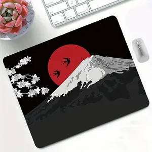 Japanese Sakura Sun HD Printing Anime Black Mouse Pad 30x25cm Small Mousepad Office Additions Computer Anti Slip Mini Table Pads PC Game Rubber Keyboard Mats