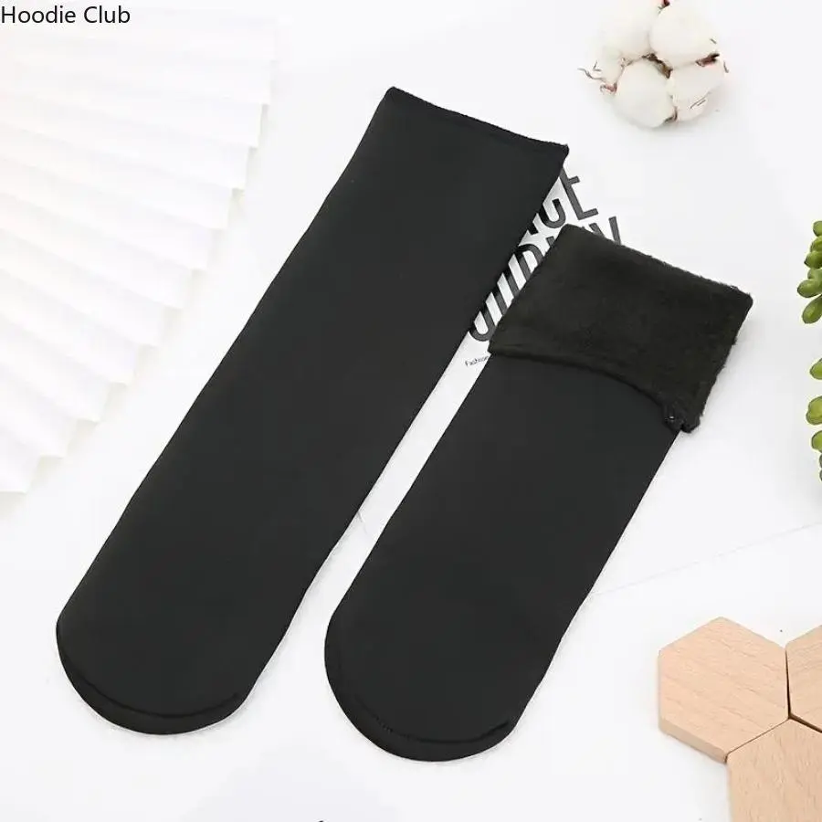 6 Pairs Unisex Thermal Fleece Lined Socks Ultra Warm Mid Calf Winter Boot Socks Soft Breathable Stretch Thick Thermal Socks for Cold Weather Daily Wear Women Padded