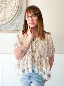 POL Floral Ruffle Babydoll Top