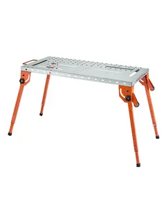 Welding Table 44" x 21", 500 Lbs Capacity, Folding Workbench With Four-Level Adjustable Height, Portable Steel Frame, Durable Work Surface For Workshops, Garages, Metal Fabrication, DIY Projects, Easy Setup