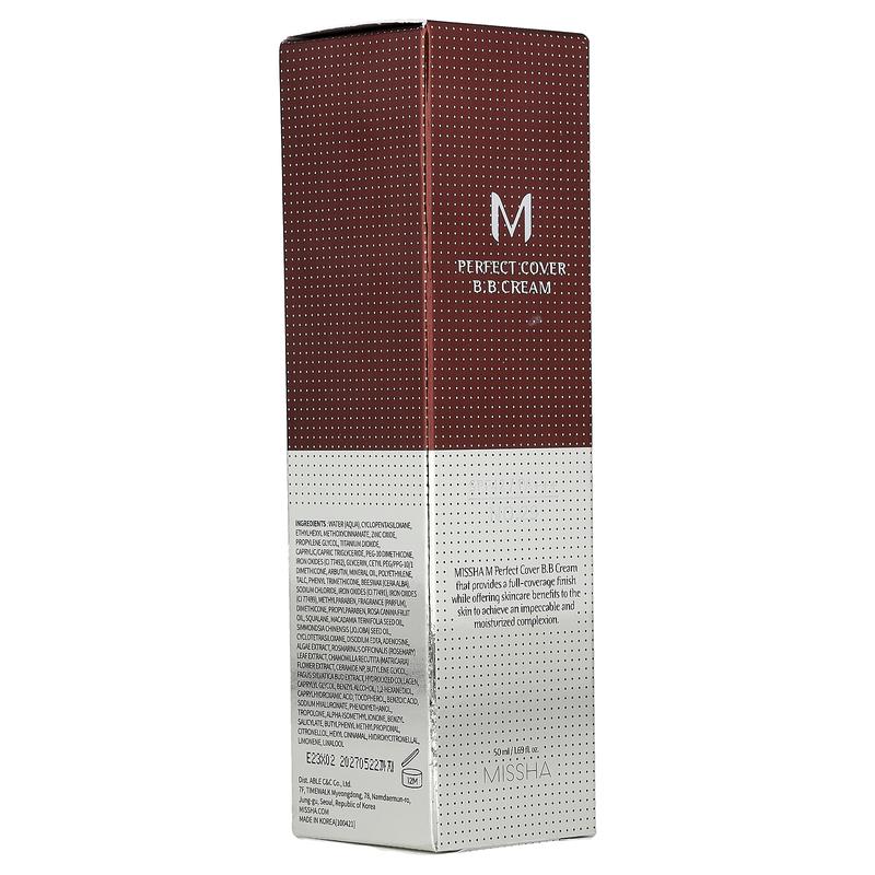 Missha M Perfect Cover B.B Cream, SPF 42 PA+++, No. 29 Caramel Beige, 1.69 fl oz (50 ml)