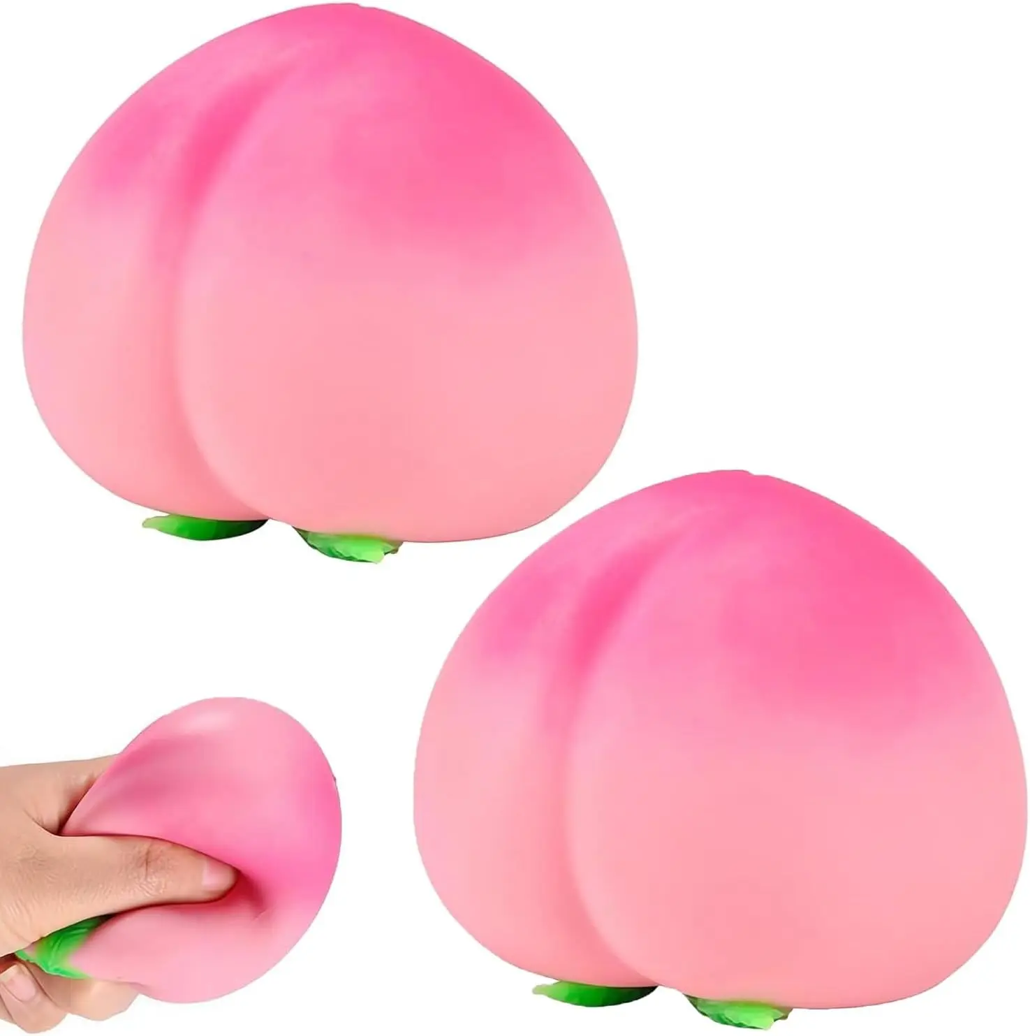 Peach Crunchy Squishy Toy, Crispy ASMR Squeeze Ball, Cute Fruit Sensory Fidget Toy, Soft Peach Desk Toy, Novelty Gift for Squishy Lovers