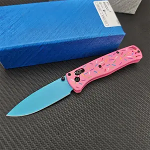 BM Bugout 535 Donut Pink Handle Manual Open Pocket Folding Knives EDC Outdoor Camping Hunting Multifunctional Hand Tools