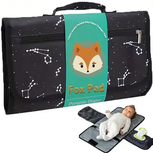 Portable Baby Diaper Changing Pad with Paper Towel Holder, Foldable Detachable Travel Diaper Pad, Additional Storage Space, Soft Comfort, Multifunctional Diaper Bag