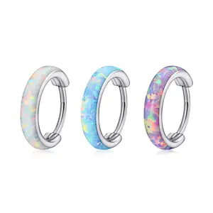 Chunky Opal Band Titanium Hinged Nose Hoop | Beauty Mark Jewelry Nose Ring