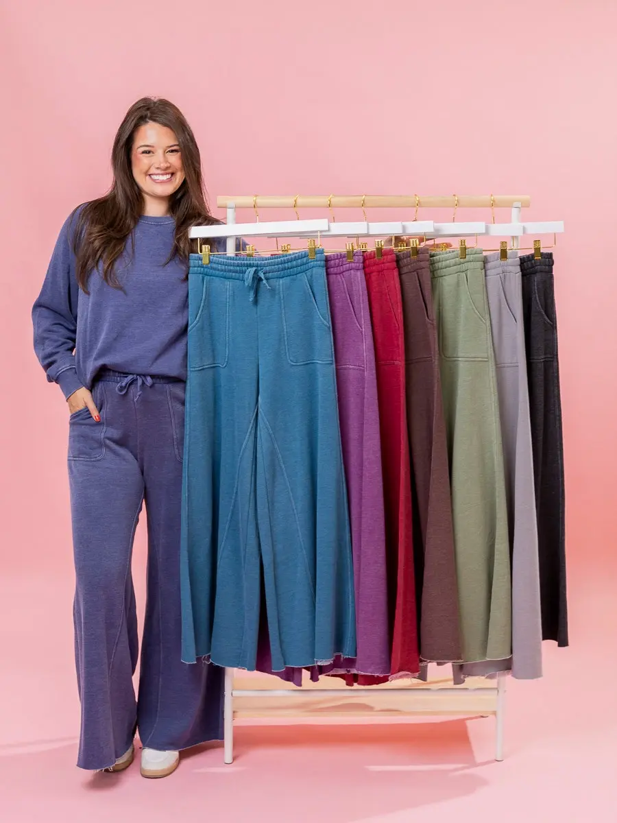 Lived In Raw Hem Wide Leg 30" Pants by DD Design | S-3XL