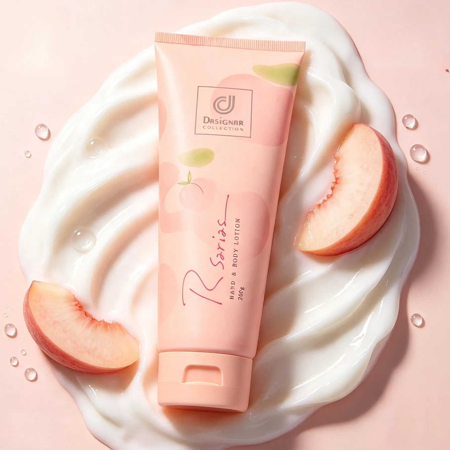 【Rsarias】Peach Niacinamide Body Lotion – Moisturizing Body Cream with Peach Extract, Lightweight Hydrating Emulsion, Sweet Peach Scent Daily Skincare for Women