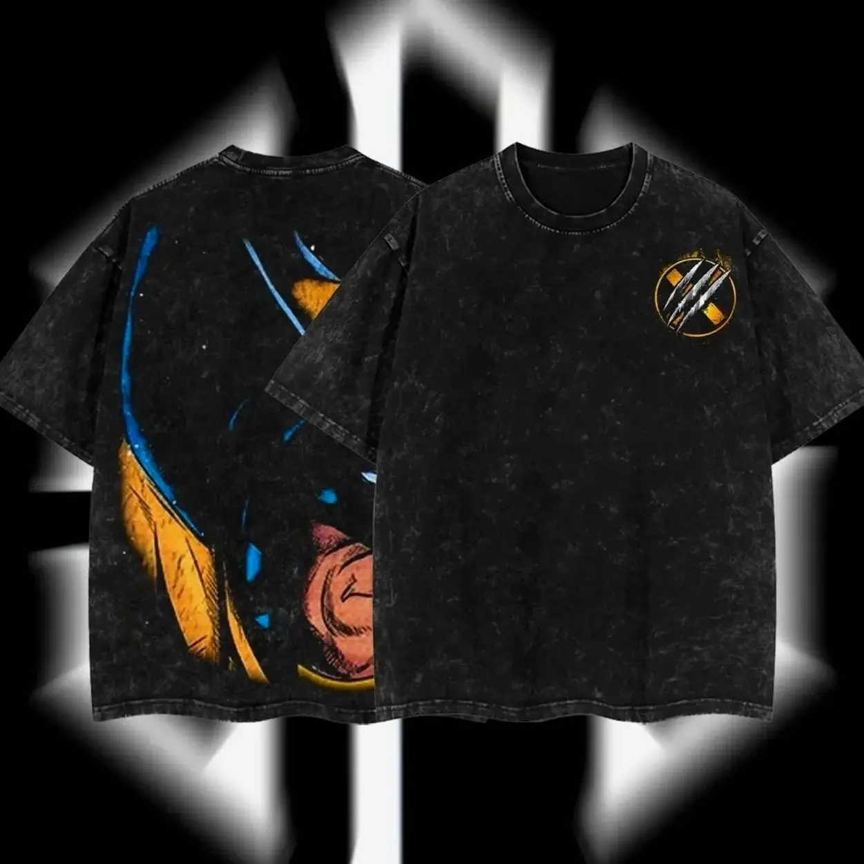 Superstyle Clawborn "Logan" Weapon X - The Mutants X-Team MCU superhero Comics Edition Double Printed Oversize Lightweight Acid Washed Tee Hoodie Sweater TV Series Graphic Design Top, Oversize Shirt, Vintage Outfit, Gift for fan, y2k styles WAK