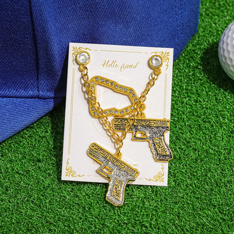 Gun Shape Badges, Cool Trendy Design, Rhinestone Decorative Accessories, Hat Exclusive, Baseball Cap Golf Hat Pairing, Hat Clip, Hat Pins, Shaped Badges