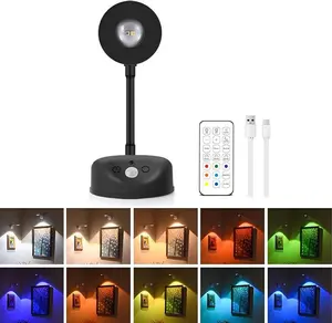 Motion Sensor RGB Picture Lights for Wall,  2000mAh Wireless Rechargeable LED Painting Light with Remote Timer, 3-Color Temperatures & 16-Colors, Dimmable Art Light for Canvas, Frames, Posters, Gallery, Bedroom Decor lamp summervibes