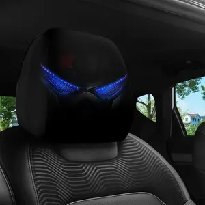 2pcs Car Headrest Covers, 2D Flat Printing, Stretchable, Fun Patterns, Easy Install & Clean, Ideal for Daily Commute, Long Trips, Casual Driving