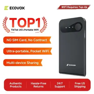 ECOVOX Global Hotspot Auto-Switch AT&T/T-Mobile/Verizon 150Mbps 4G LTE FCC Certified Pocket-Sized for Airport RV Tinder Date Rescue Free 1GB Data 86g, SummerVibes outdoorfun