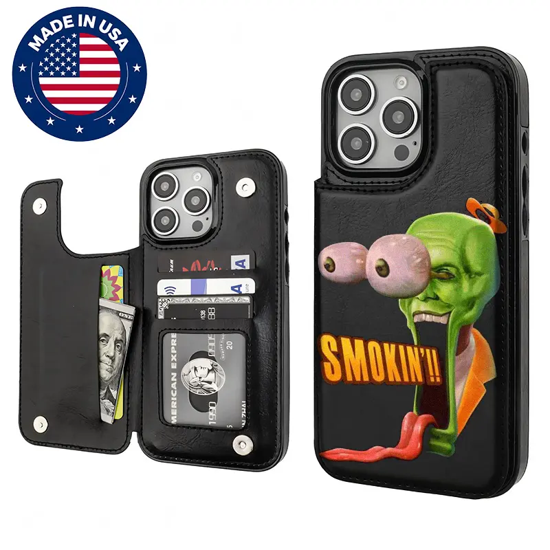 Customized Jim Carrey Aesthetic TPU-PU Leather Flip Cover Phone Case with Card Holder, Drop Protection, Shockproof, Anti-Scratch for Multi-Model iPhone 17/16/15/14/13/12 Plus Pro Max & Samsung 22/23/24/25