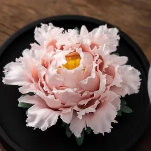 B133.Intangible Cultural Heritage Dehua White Ceramic • Handmade Hand-Pinched Peony Flower Ornament • Affordable Home Decor & Birthday Gift with Fragrance