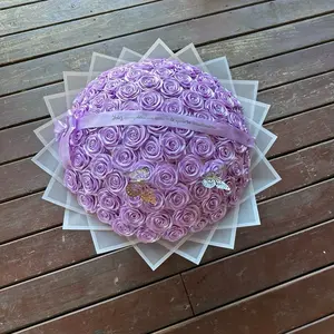 Eternal Rose Bouquet with Light Purple Roses 18-100 Counts Custom Message Option Perfect for Any Occasion