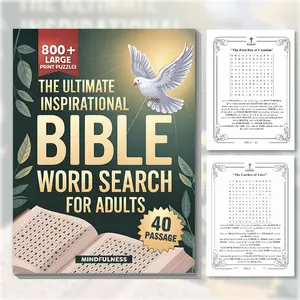 Adult Bible Word Search Book, 800+ Large Font Puzzles, Inspirational Puzzles, Original English Version, Religious Theme Relaxation Puzzle Game Book
