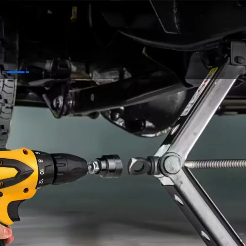 Jack wrench, jack specific socket wrench, scissor lift jack tire replacement wrench, auto repair tool, car tire disassembly tool, Socket Multifunctional Ratchet Wrench