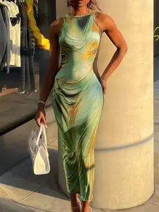 GREEN SLEEVELESS MAXIE DRESS