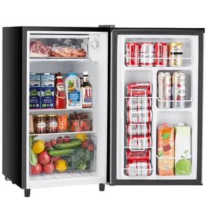 3.2 Cu.Ft Mini Fridge with Freezer - Quiet Compact Refrigerator 38dB, Adjustable Temperature Control, Available in Silver & Black, Ideal for Bedroom, Dorm, Office, or Small Spaces