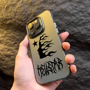 [Fashionable Phone Case] Anti-Drop Frosted Phone Case |   Fashionable Street Hell Graffiti Pattern Compatible with Iphone 16 15 14 13 12 11 Pro Max X XR XSMAX 8 7 Plus