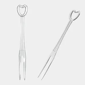 100 Disposable Fruit Forks safety and sanitation 3.5 inch Length Plastic Cocktail Picks Sticks Heart Shapes Cute Food Pick Party Supplies Plates Picks Dessert Forks Cake Forks
