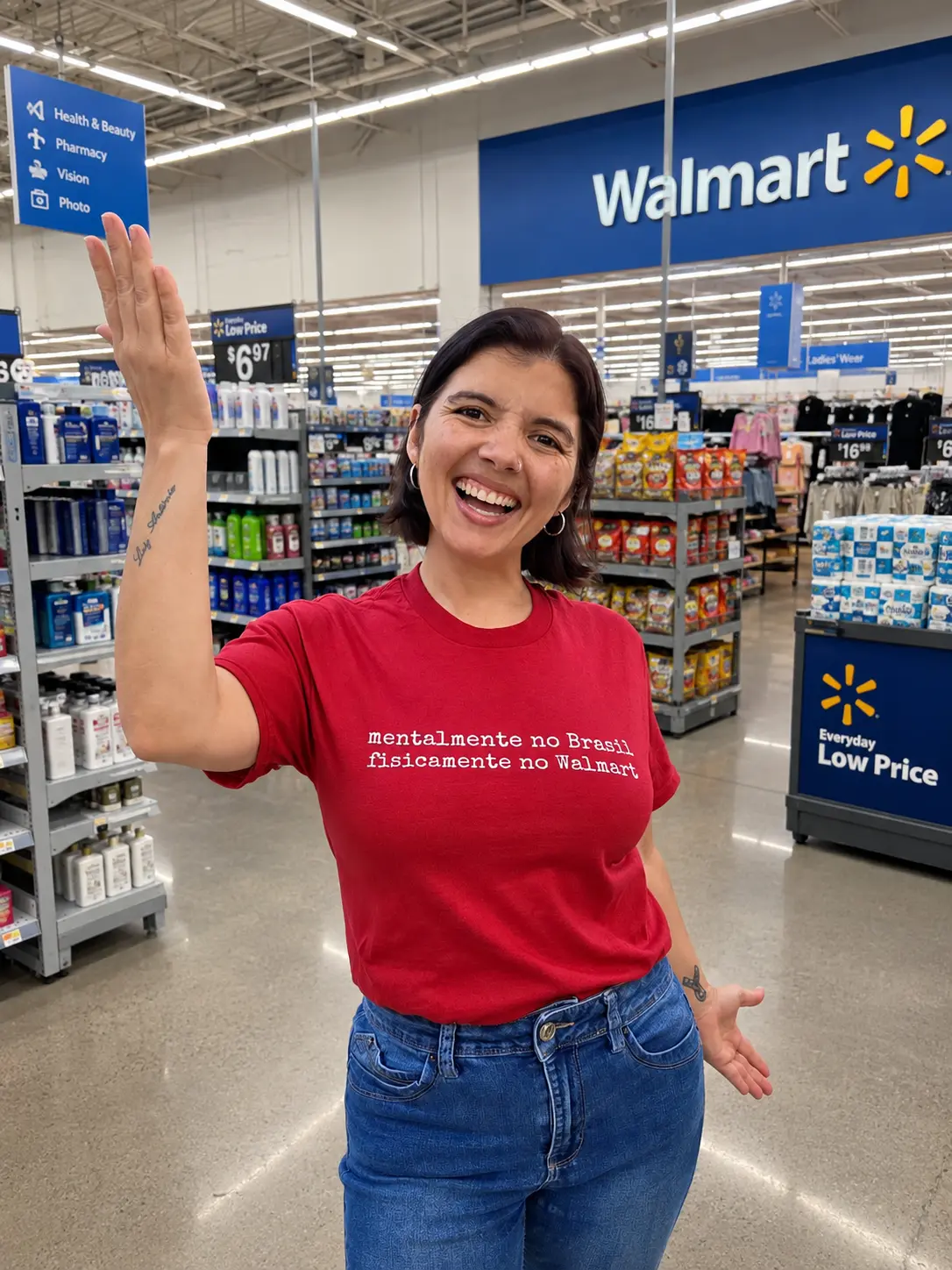 Mentalmente no Brasil, fisicamente no Walmart