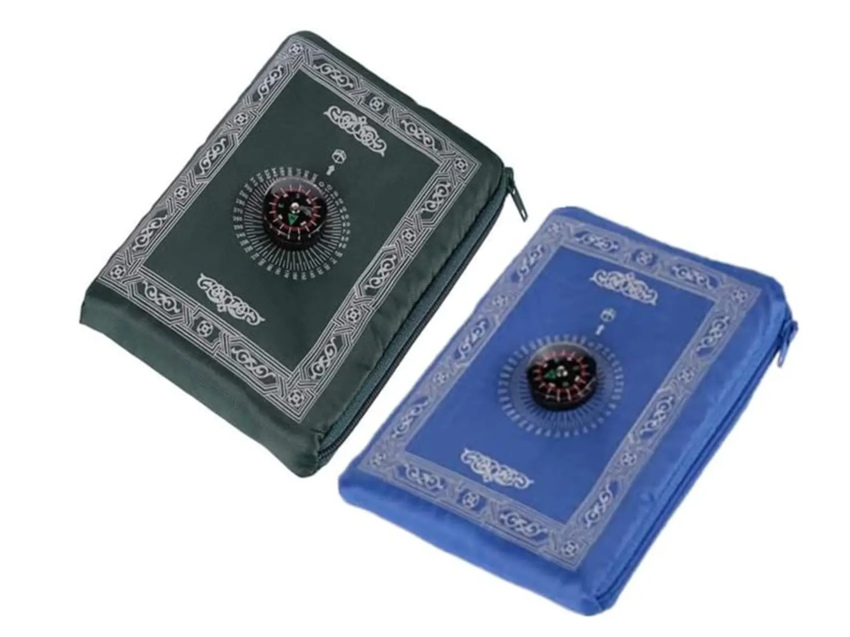Islamic Prayer Rugs with Zipper and compass - Pocket Prayer Mats for Home Decor - Religious, travel