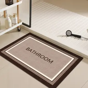 1pc Algae Mud Bath Mat, Non-Slip ,Bathroom Mat ,Quick-Dry Absorbent Easy Clean, Rubber Bottom, Ideal for Shower Room, Laundry Room, Kitchen, Diatomite Absorbent Mat