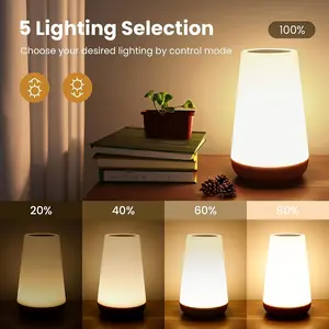 LED night light, dimmable touch light for bedroom, portable table lamp, 3 RGB colors, dimmable, USB rechargeable, suitable for bathroom, hallway, living room and bedroom, Atmosphere Lighting