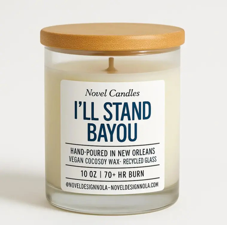 I'LL STAND BAYOU Candle • Amber Vanilla Scent • New Orleans Handmade CocoSoy Wax