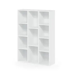 LUDER Bookcase, 11-Cube Bookshelf, Reversible Bookcase, 9.4 x 29.1 x 41.7, for Living Room Bedroom Home Office, White