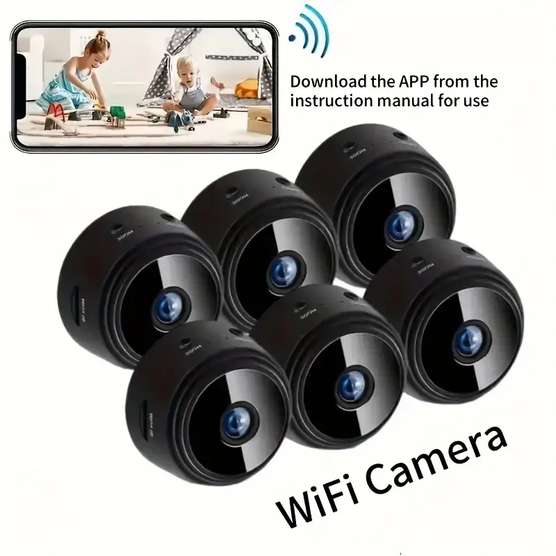 4/6pcs Mini Wireless Surveillance Camera with 2.4G WiFi, HD 1080P ...