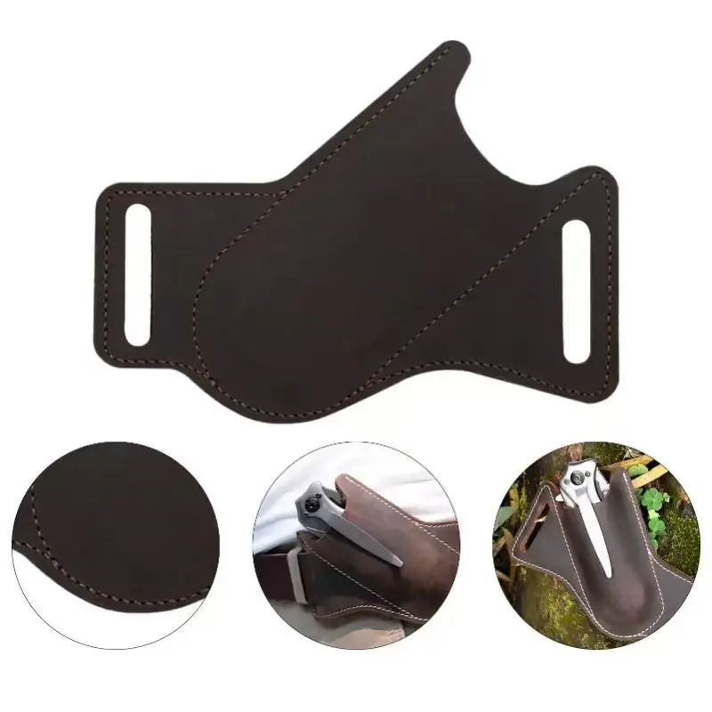 Leather Tactical Knife Holster, Multitool Holder, Camping & Outdoor Accessories, Handmade knife  sheath pocket  gear knife  case Portable Folding Camping Knife