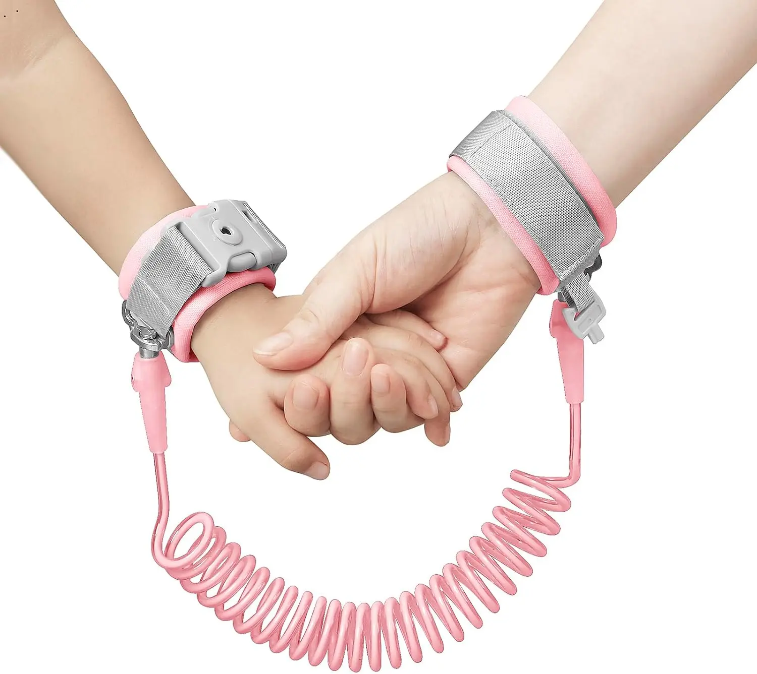 Anti Lost Wrist Link, Toddler Harness Walking Leash Safety Child Wristband Leashes for Babies Kids -Pink