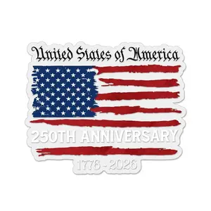 America 250th Anniversary Car Decal Stickers 6 Inch Patriotic USA Flag Bald Eagle Window Bumper Sticker Decor for Cars Trucks Waterproof UV Resistant
