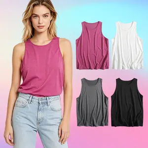 3-Pack Women's Premium Soft Cotton Tank Top | Breathable High-Stretch Solid Sleeveless Tee Multipack | Summer Casual Round Neck Slim Fit Basic Undershirt | Comfortable Everyday Performance Apparel | Colorful Cotton Vest Set shirts women