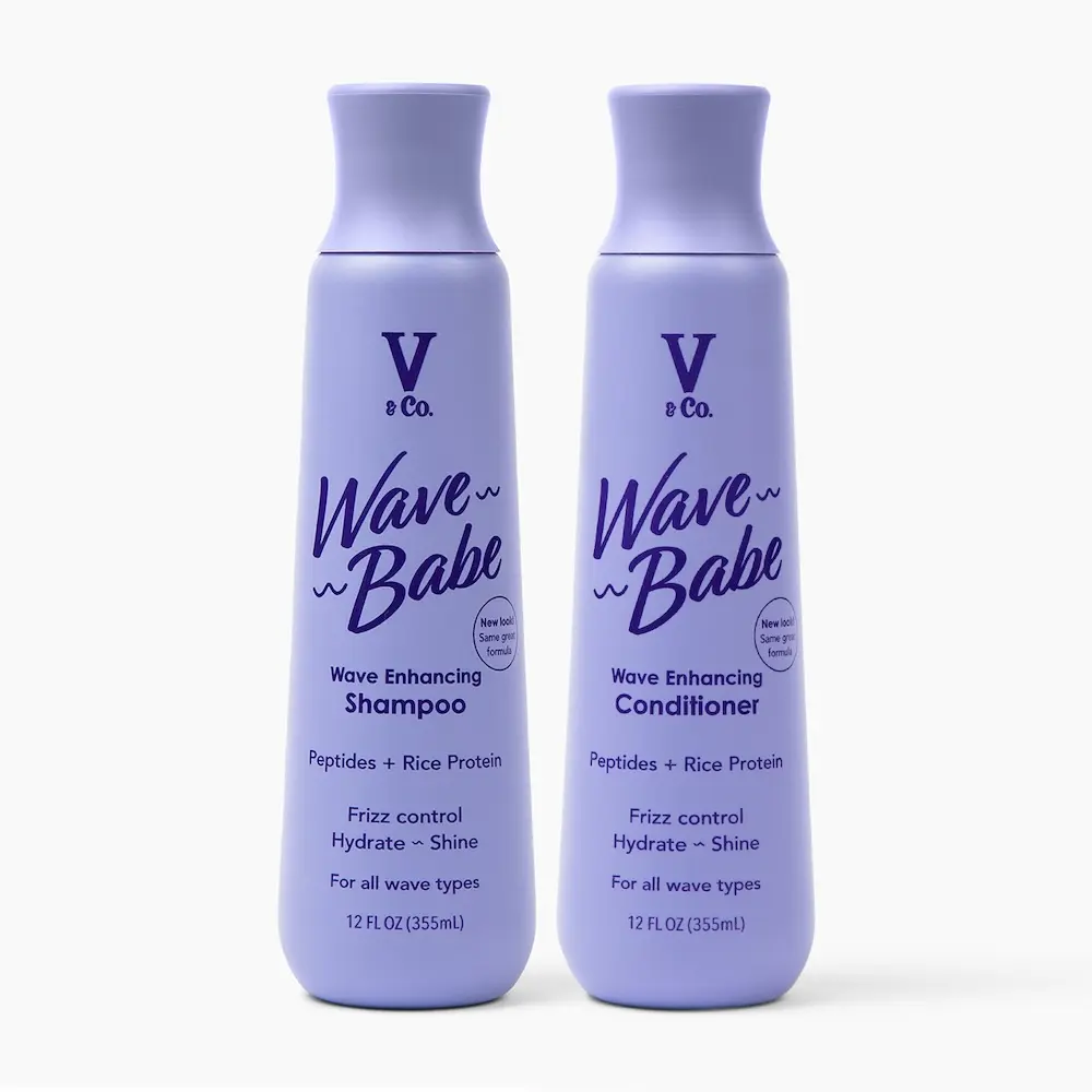 V&Co. Beauty Wavy Hair Shampoo & Conditioner Set with Peptide Technology, 12 Oz.