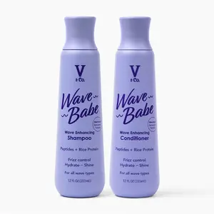 V&Co. Beauty Wavy Hair Shampoo & Conditioner Set with Peptide Technology, 12 Oz.
