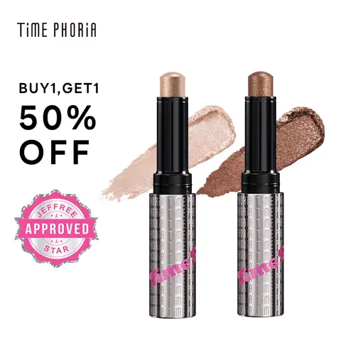 [2 PCS]TIMEPHORIA Gel Eyeshadow Stick -  Smooth, Shimmer Make Up Stick for Easy Application & Versatile Looks